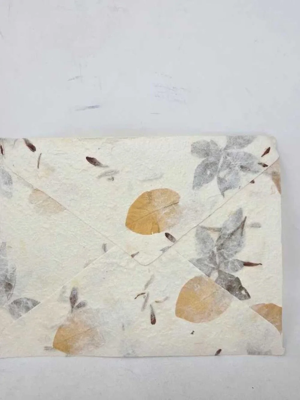 Handmade paper & envelope stationary set with pressed flowers